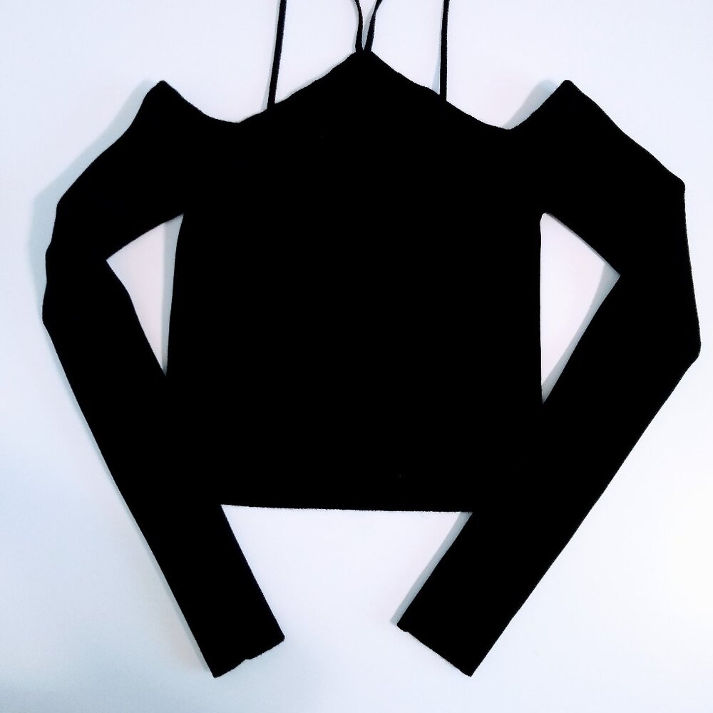 ZARA CUT-OUT RIBBED SWEATER TOP TRF COLLECTION SIZE M - Picture 6 of 10